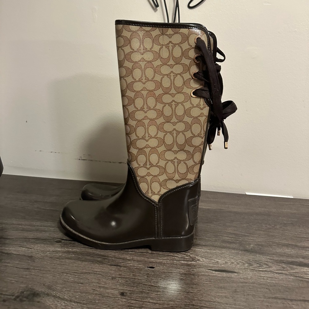 Gently Use Tall Coach Rain Boots☔️